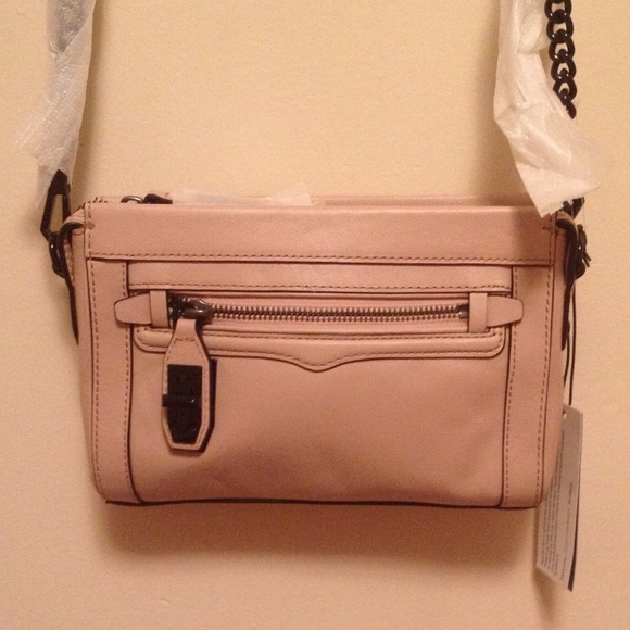 NWT $195 Rebecca Minkoff 'Mini Crosby' Leather Crossbody Bag in Beige!